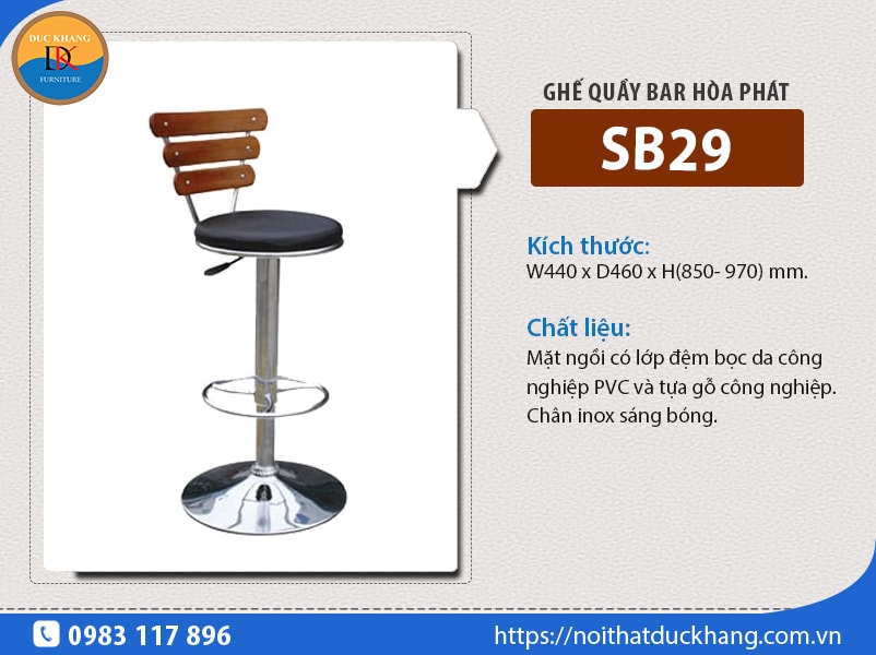 Ghế quầy bar Hòa Phát SB29