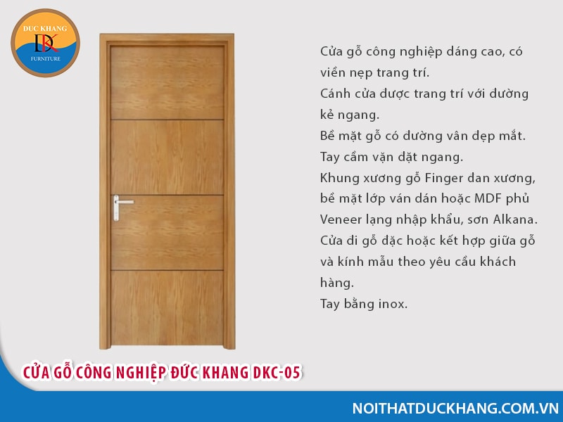 Cửa gỗ công nghiệp Veneer Đức Khang DKC–05