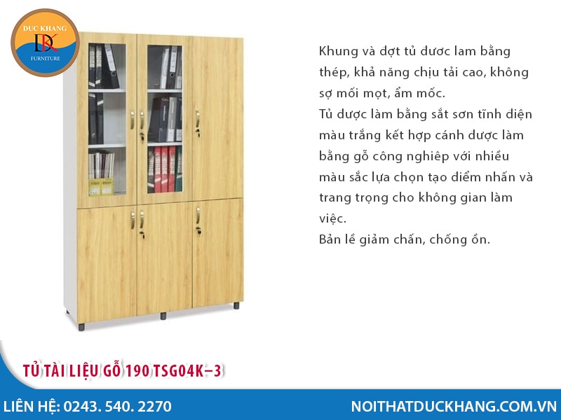 Tủ tài liệu gỗ TSG04K–3