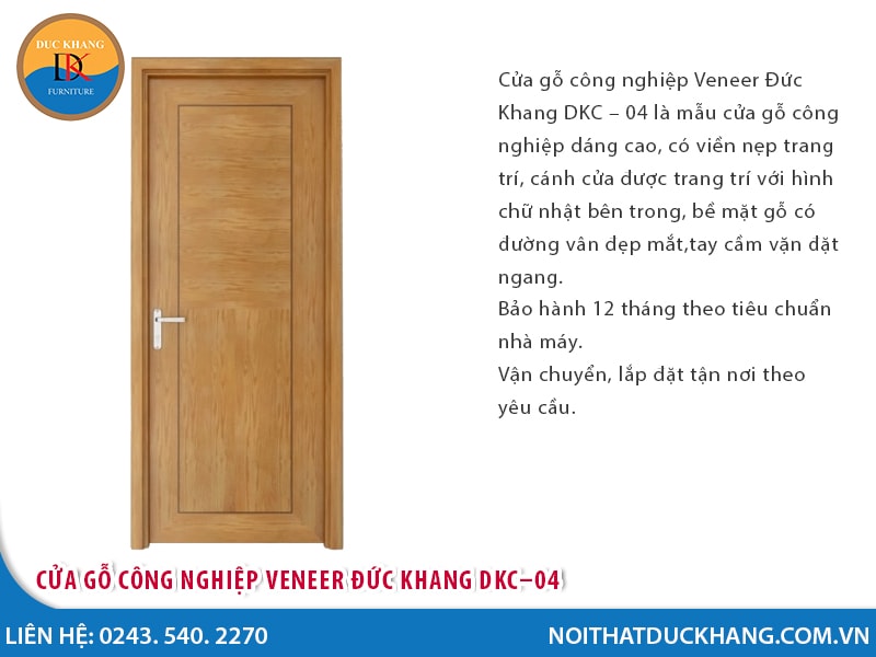 Cửa gỗ công nghiệp Veneer Đức Khang DKC–04