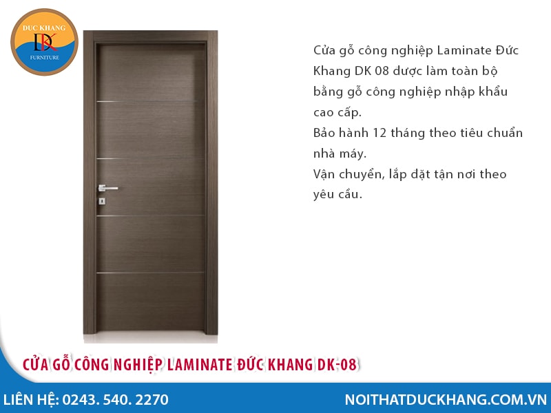 Cửa gỗ công nghiệp Laminate Đức Khang DK-08