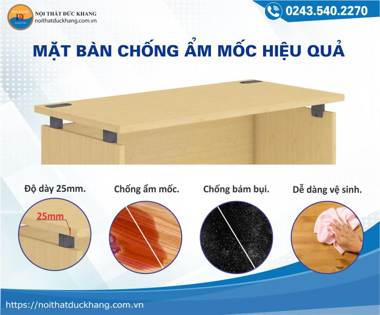 Chất liệu chống ẩm mốc, chống trầy xước hiệu quả