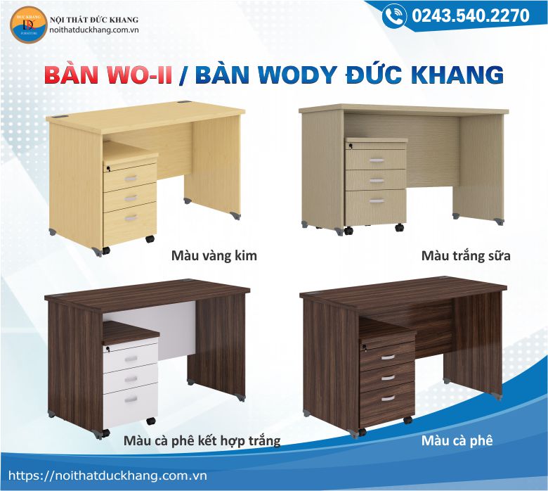 Bàn Wody WO-II có 4 màu sắc cho bạn lựa chọn