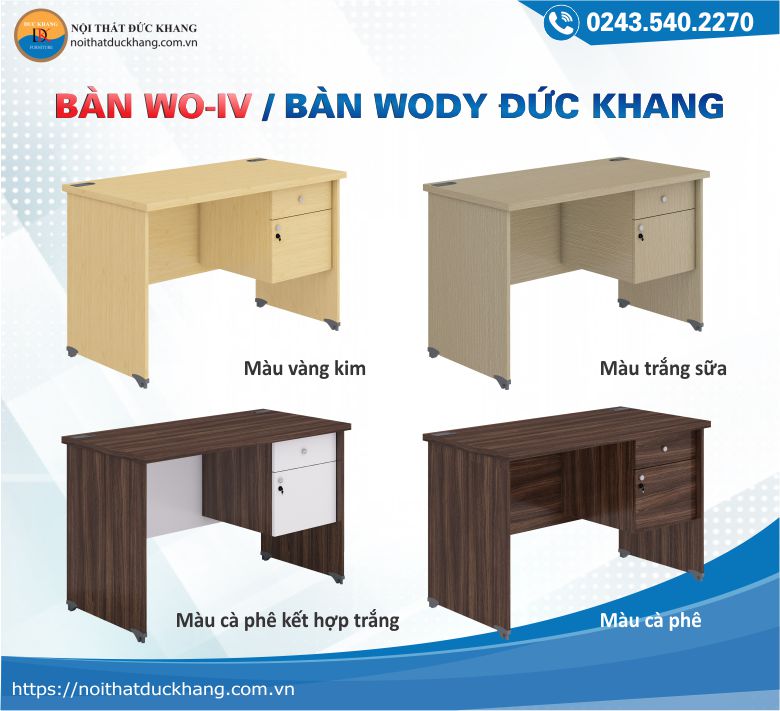 Bàn Wody WO-IV có 4 màu sắc khác nhau