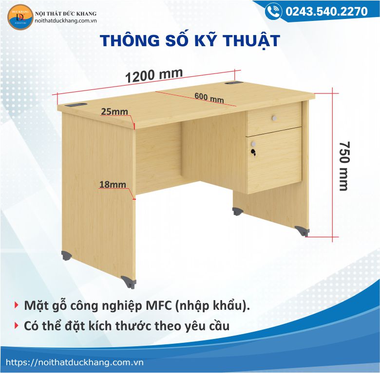 Thông số kỹ thuật bàn Wody WO-IV