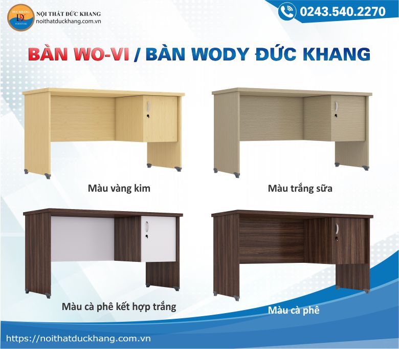 Bàn Wody WO-VI có 4 màu sắc khác nhau