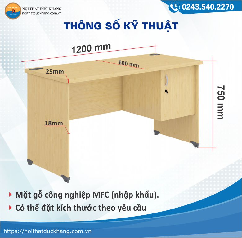 Thông số kỹ thuật bàn Wody WO-VI