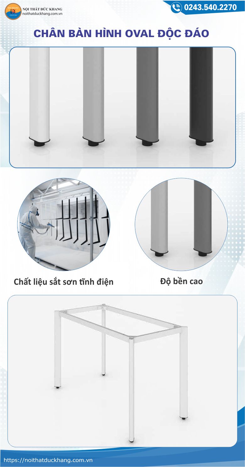 Chân bàn hình oval độc đáo