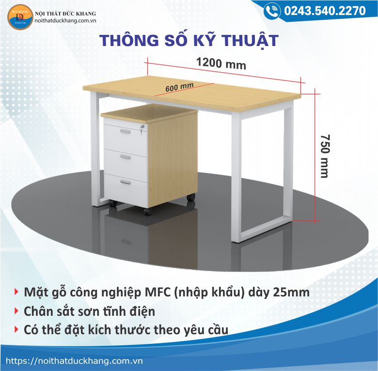 Thông số kỹ thuật bàn chân sắt IRQV Đức Khang