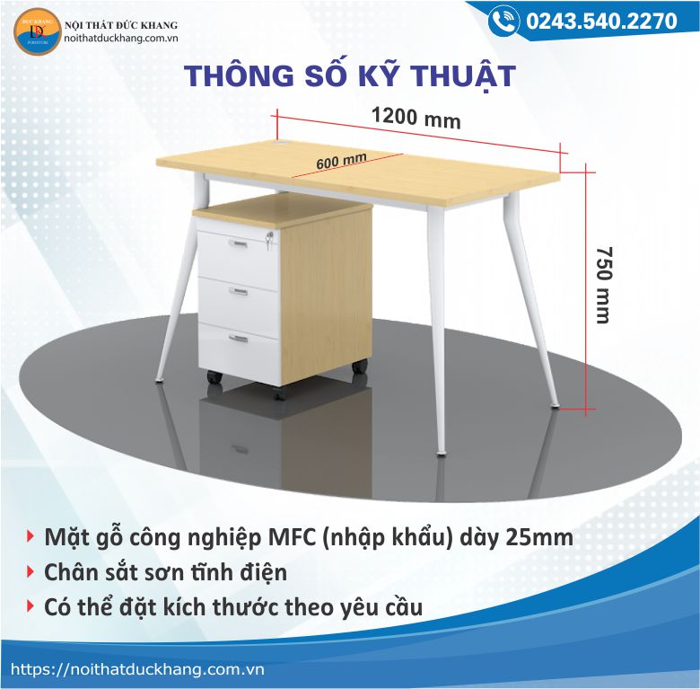 Thông số kỹ thuật bàn IRC Đức Khang