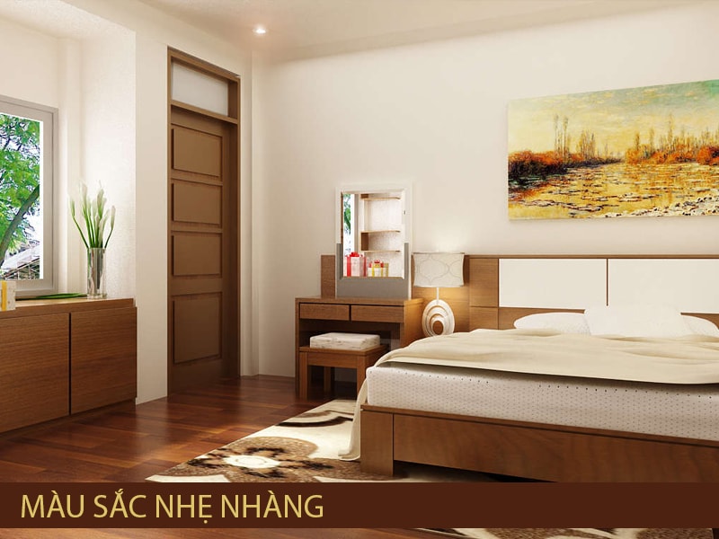 Chọn màu sắc nhẹ nhàng cho nội thất phòng ngủ người già