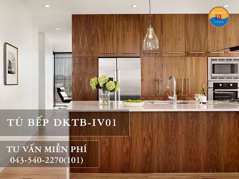 Tủ bếp DKTB-IV01 gỗ Veneer hình chữ I