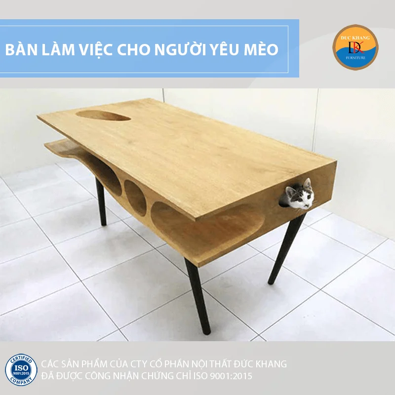 Bàn làm việc dành cho người yêu mèo Bàn làm việc dành cho người yêu mèo