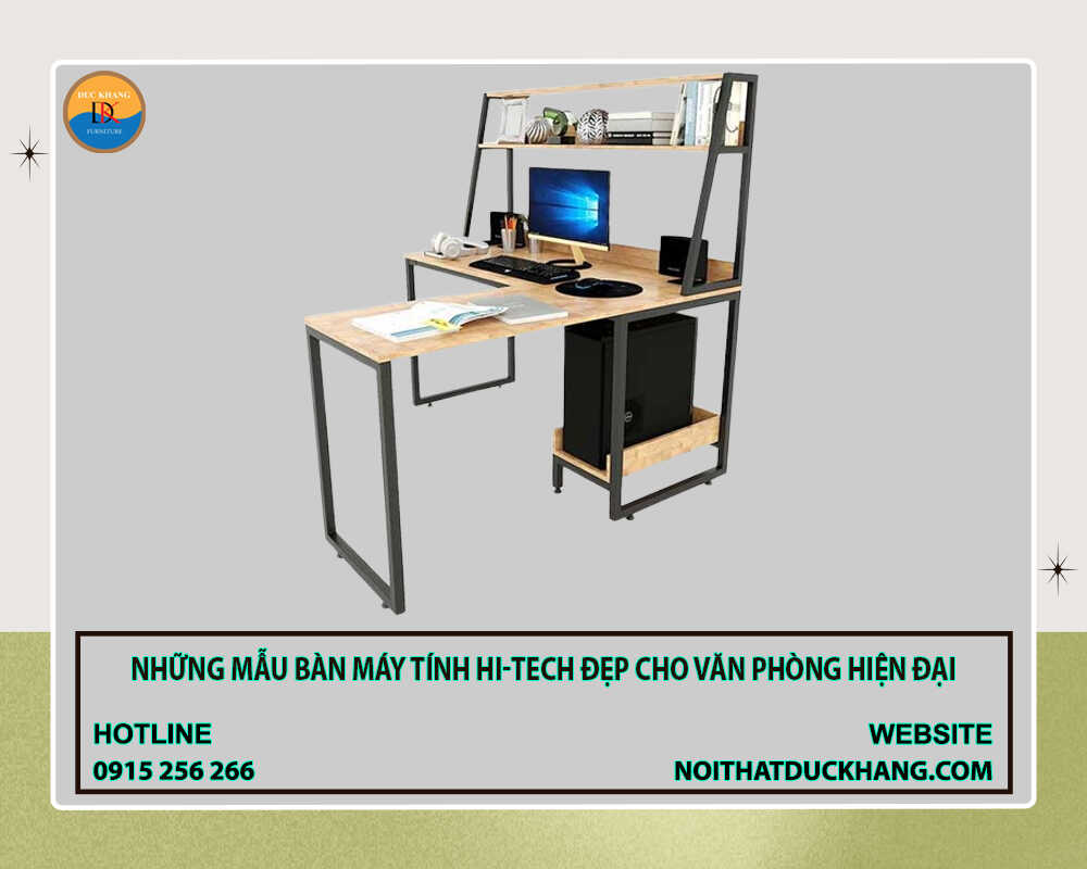 Những mẫu bàn máy tính hi-tech đẹp cho văn phòng hiện đại