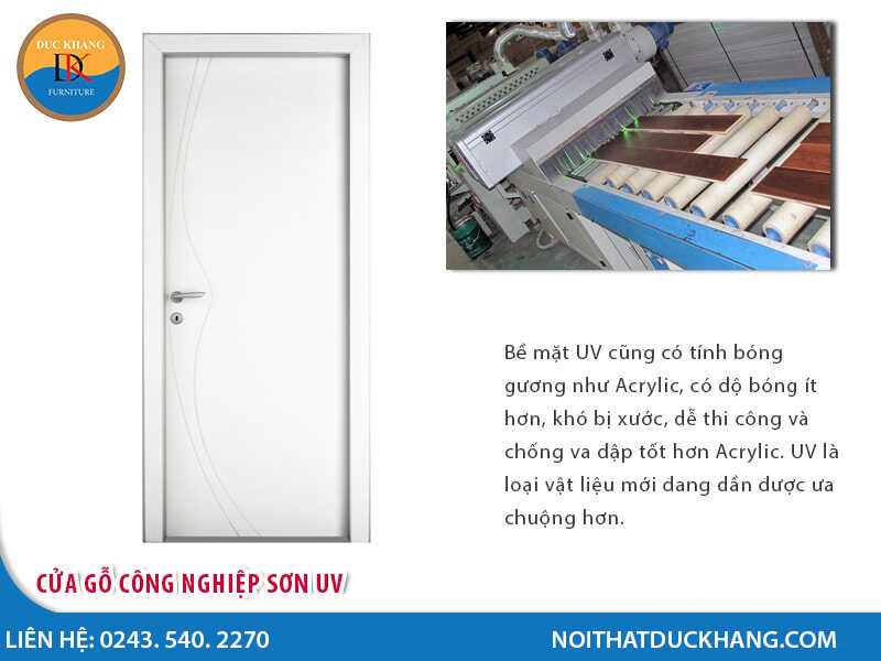 Cửa gỗ công nghiệp bề mặt sơn PU