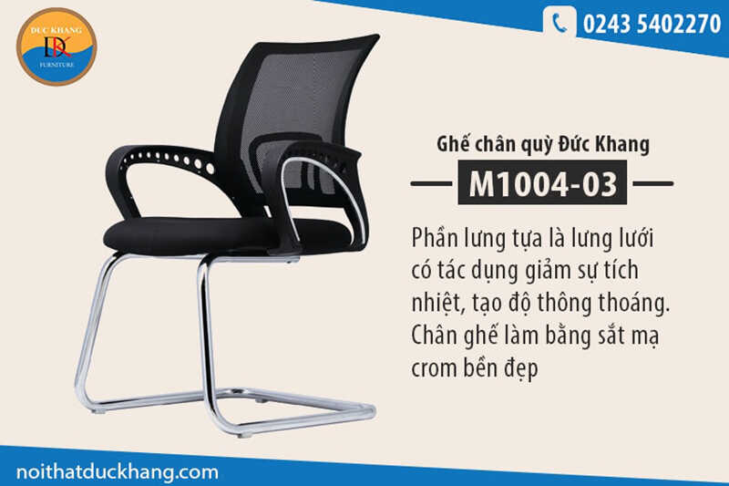 Ghế chân quỳ Đức Khang M1004-03 lưng lưới phù hợp với người dùng