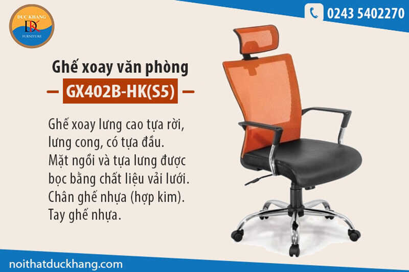 Ghế xoay văn phòng GX402B-HK(S5)