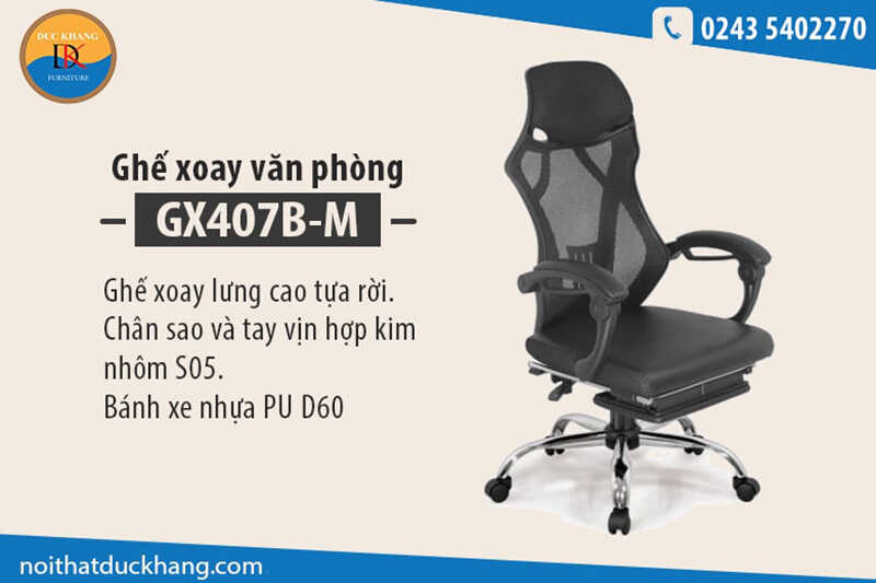 Ghế xoay lưng lưới GX407B-M