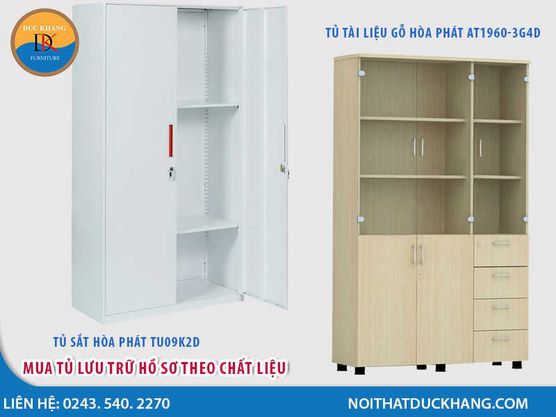 Mua tủ lưu trữ hồ sơ theo chất liệu