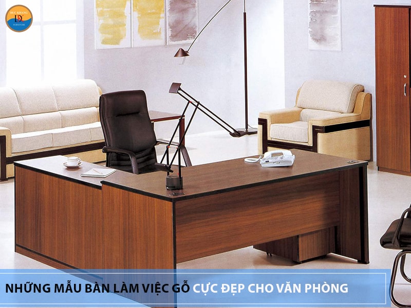 Mẫu bàn làm việc gỗ cực đẹp dành cho văn phòng