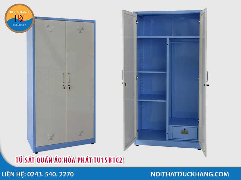 Tủ sắt quần áo Hòa Phát TU15B1C2