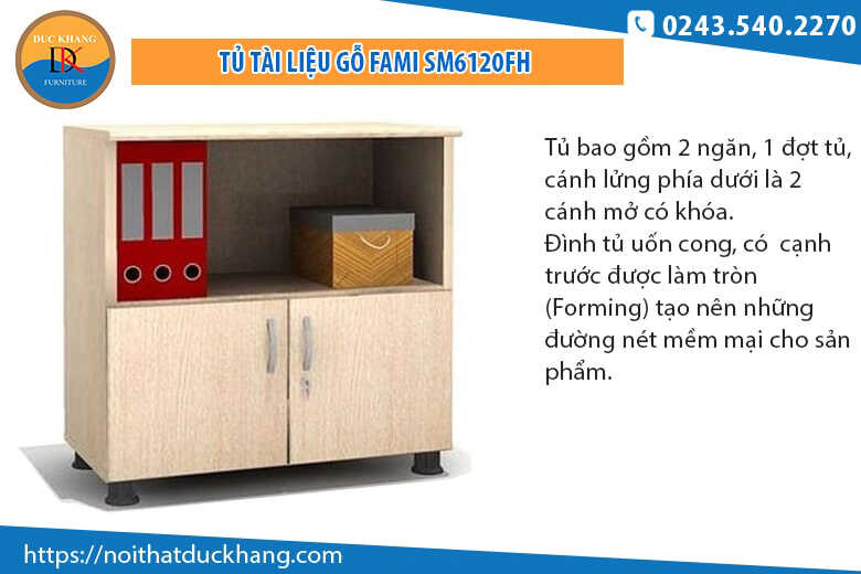 Tủ tài liệu gỗ Fami SM6120FH