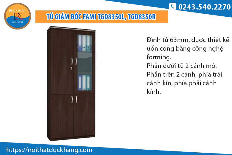 Tủ giám đốc Fami TGD8350L, TGD8350R màu sắc sang trọng