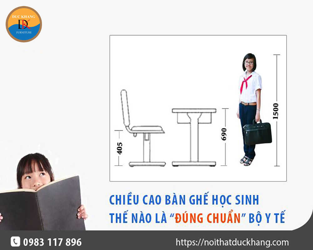 Chiều cao bàn ghế học sinh thế nào là đúng chuẩn Bộ Y tế