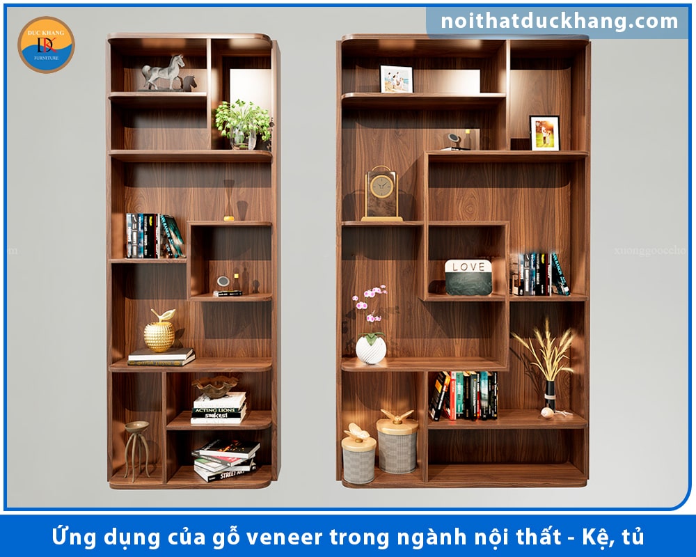 Ứng dụng của gỗ veneer trong ngành nội thất - Kệ, tủ