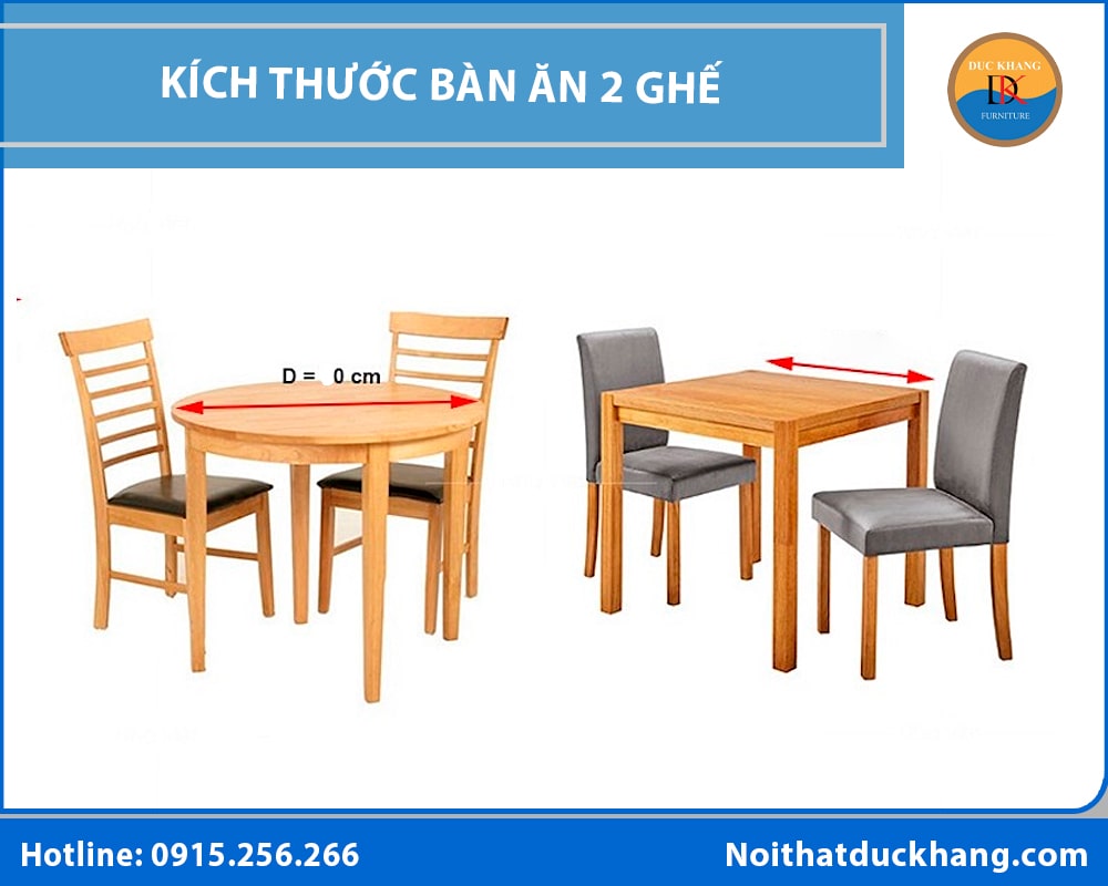 Kích thước bàn ăn 2 ghế Kích thước bàn ăn 2 ghế