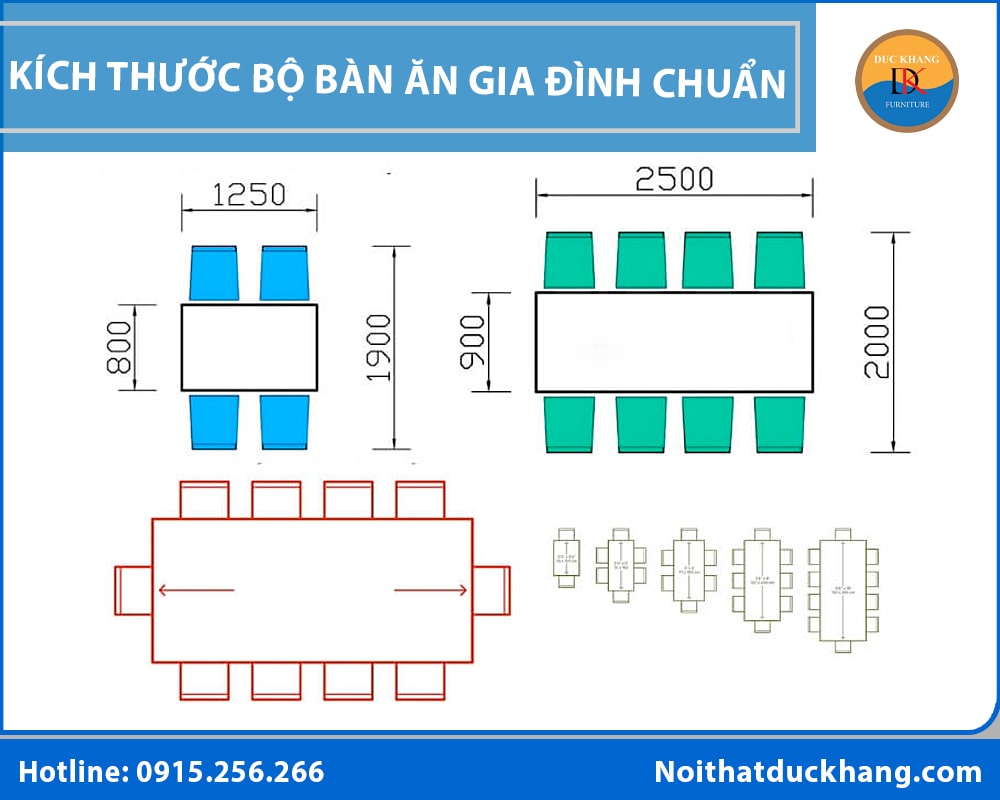 Kích thước bộ bàn ăn gia đình chuẩn và phù hợp mọi không gian Kích thước bộ bàn ăn gia đình chuẩn và phù hợp mọi không gian