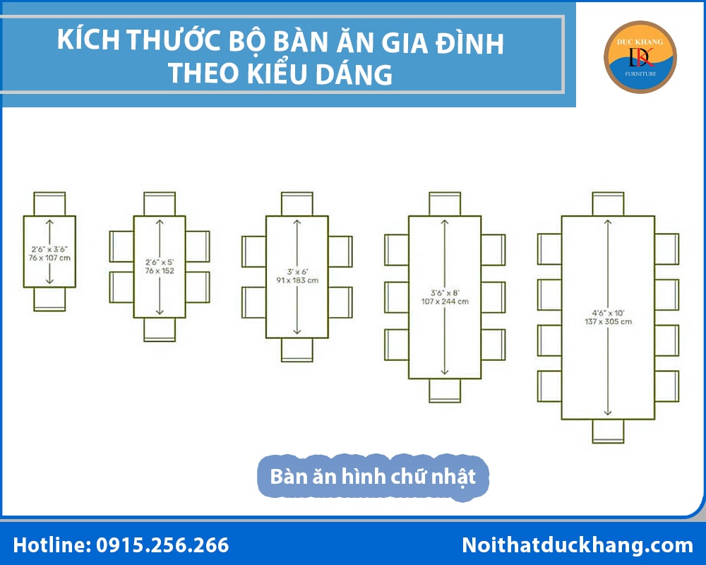 Bàn ăn hình chữ nhật Bàn ăn hình chữ nhật
