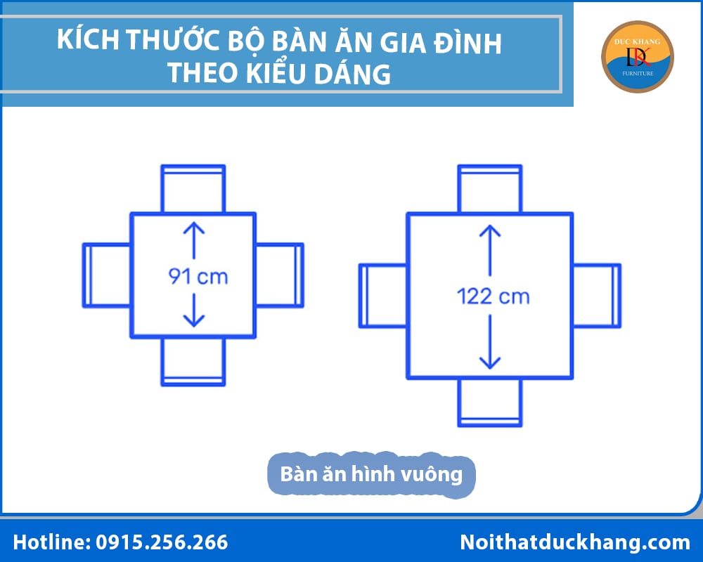 Bàn ăn hình vuông Bàn ăn hình vuông