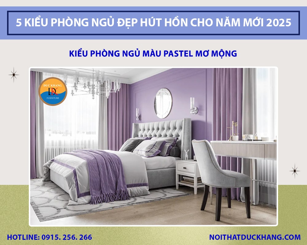 Kiểu phòng ngủ màu pastel mơ mộng Kiểu phòng ngủ màu pastel mơ mộng
