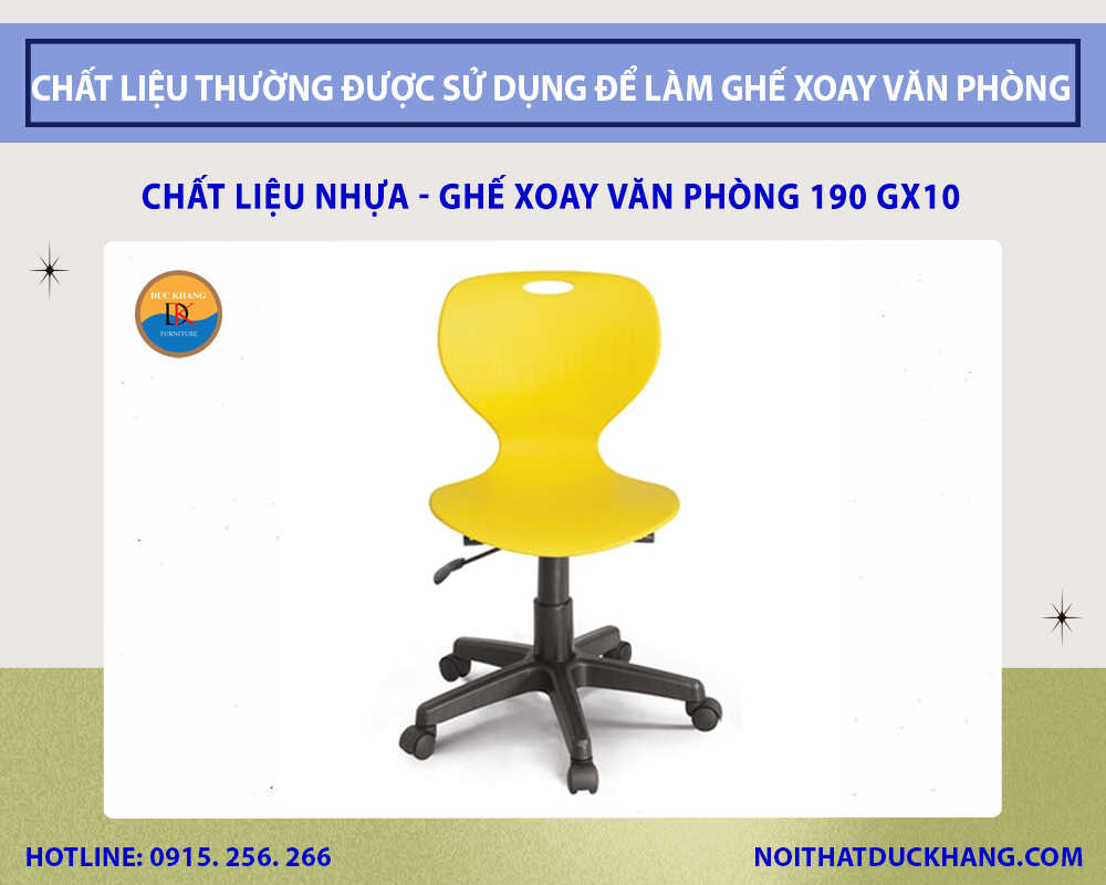 Chất liệu thường được sử dụng để làm ghế xoay văn phòng - Chất liệu nhựa