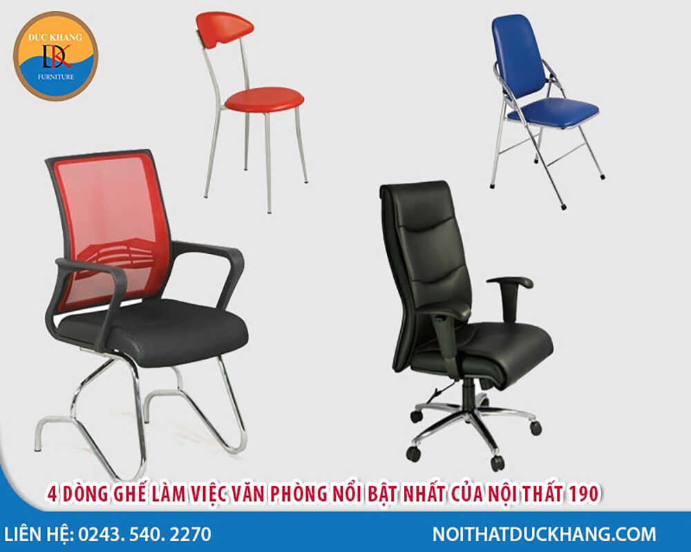 4 dòng ghế làm việc văn phòng nổi bật nhất của Nội thất 190