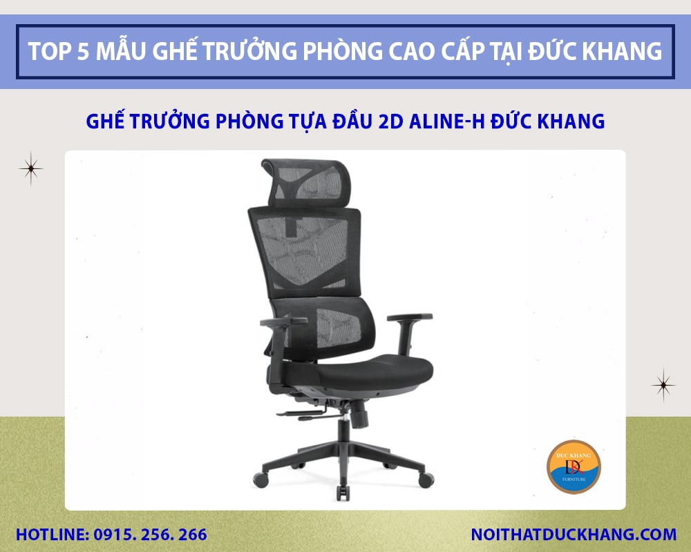 Ghế trưởng phòng tựa đầu 2D Aline-H Đức Khang