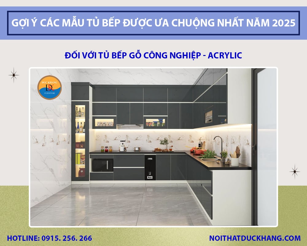 Tủ bếp gỗ công nghiệp Acrylic Tủ bếp gỗ công nghiệp Acrylic