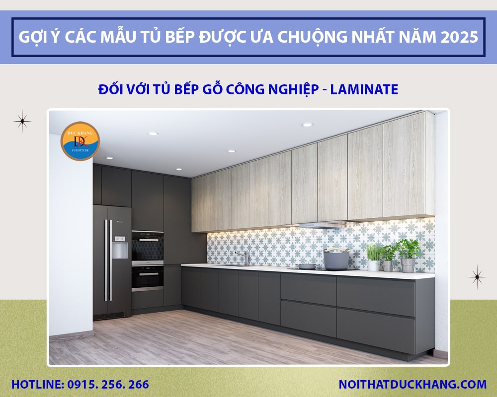 Tủ bếp gỗ công nghiệp Laminate Tủ bếp gỗ công nghiệp Laminate