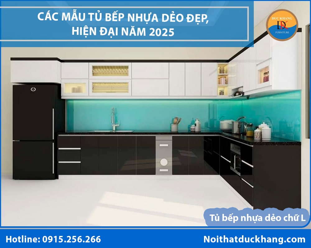 Tủ bếp nhựa dẻo chữ L