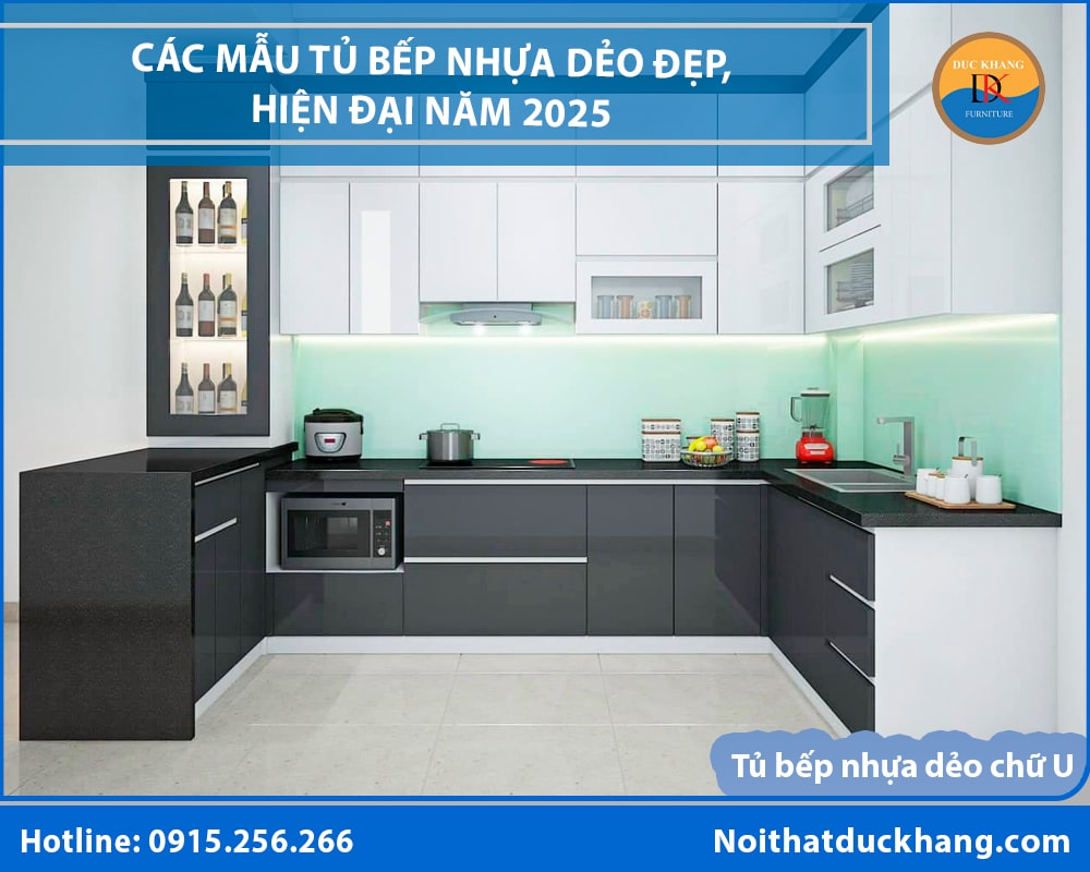 Tủ bếp nhựa dẻo chữ U