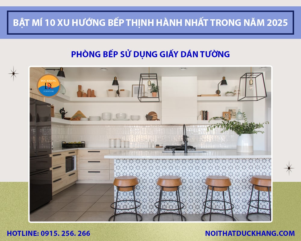 Phòng bếp sử dụng giấy dán tường Phòng bếp sử dụng giấy dán tường