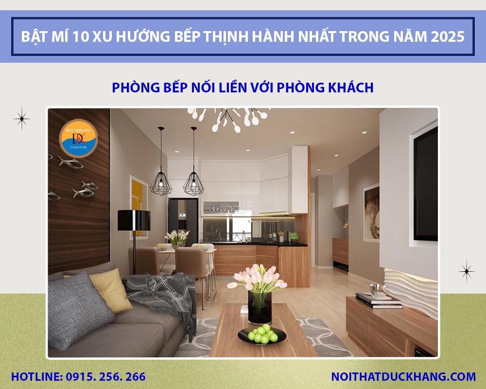 Phòng bếp nối liền với phòng khách Phòng bếp nối liền với phòng khách