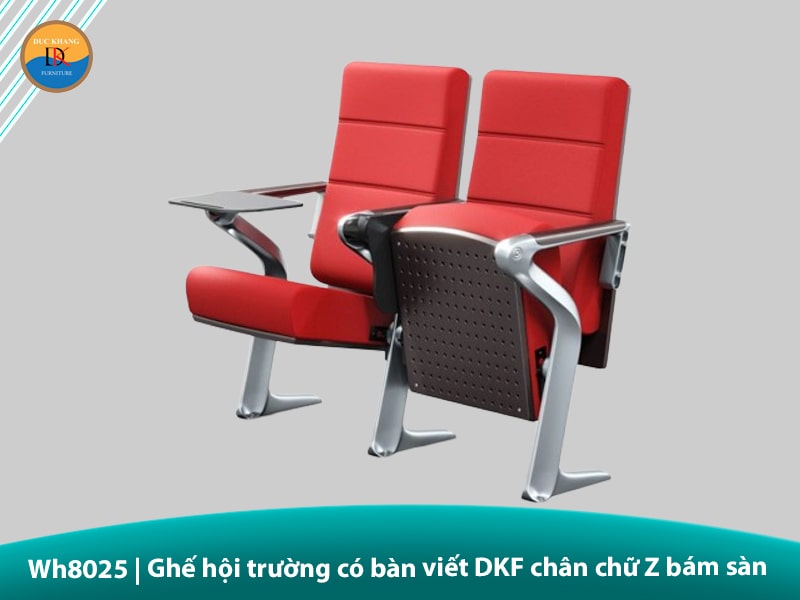 Wh8025 | Ghế hội trường có bàn viết DKF chân chữ Z bám sàn độc đáo