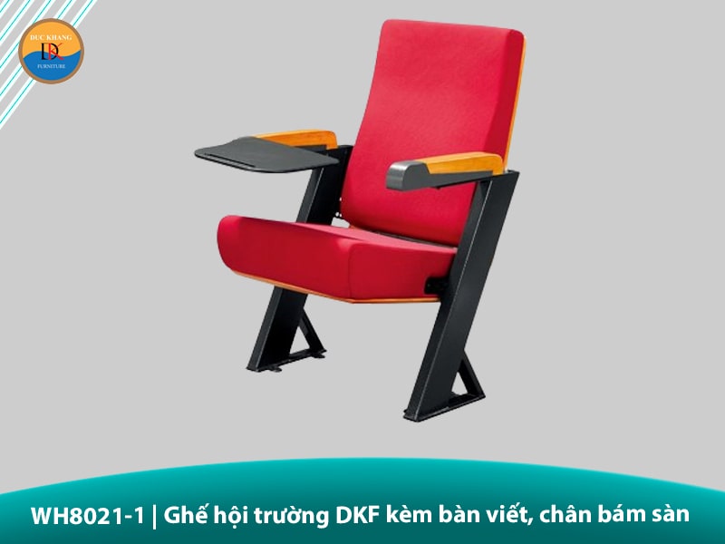 WH8021-1 | Ghế hội trường DKF kèm bàn viết, chân bám sàn