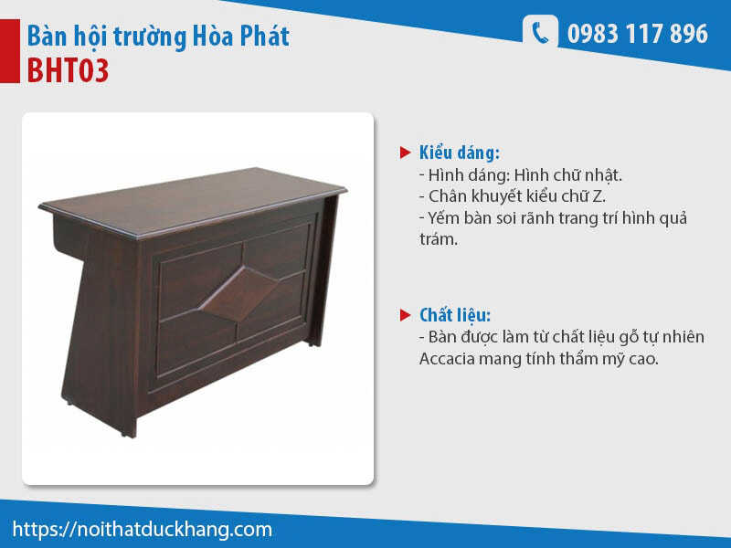 Bàn hội trường Hòa Phát BHT03