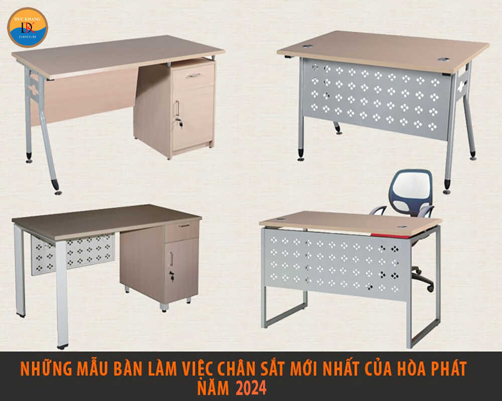 Những mẫu bàn làm việc chân sắt mới nhất của Hòa Phát năm 2024