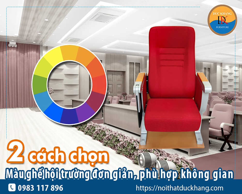 2 cách chọn màu ghế hội trường đơn giản, phù hợp không gian