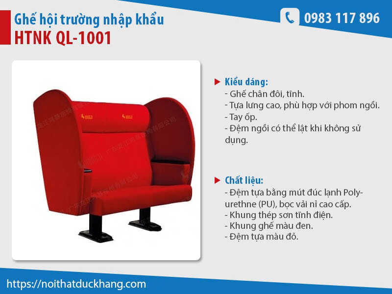 Ghế rạp chiếu phim đôi nhập khẩu QL-1001