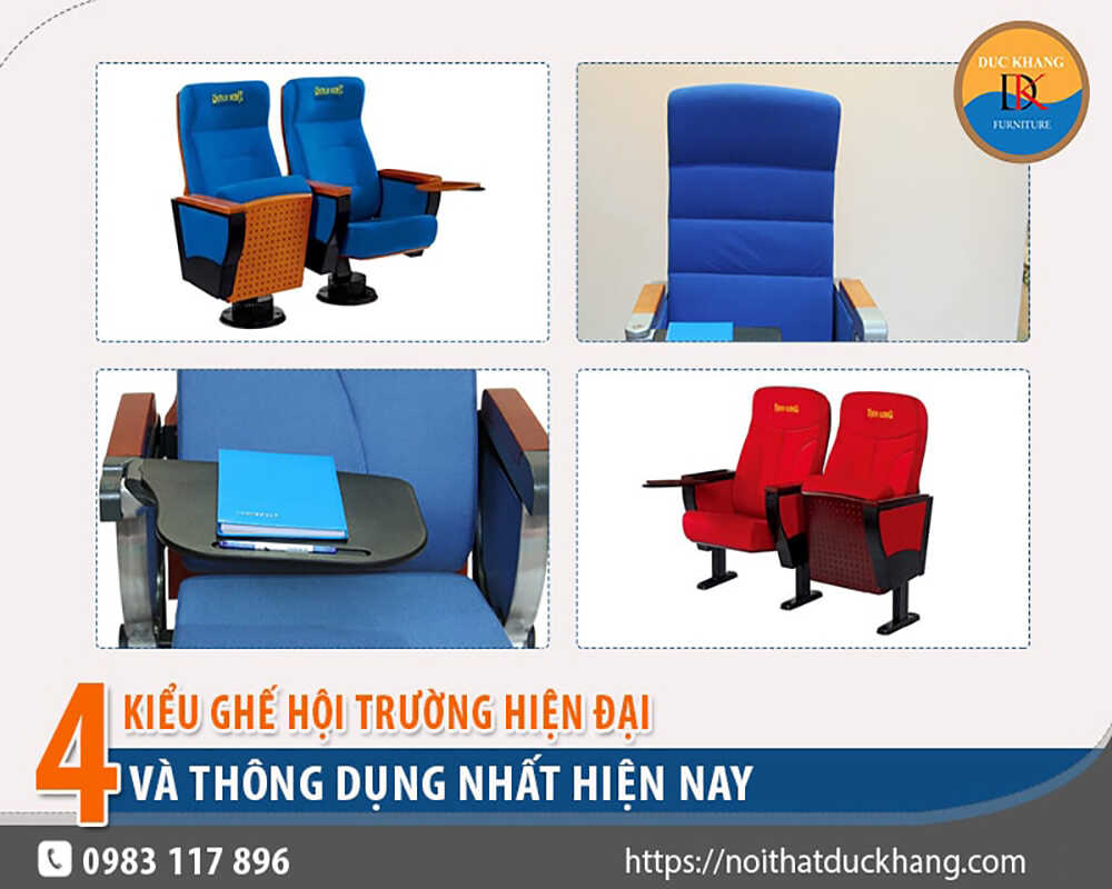 4 kiểu ghế hội trường hiện đại và thông dụng nhất hiện nay